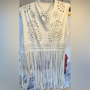 Fringed suede vest